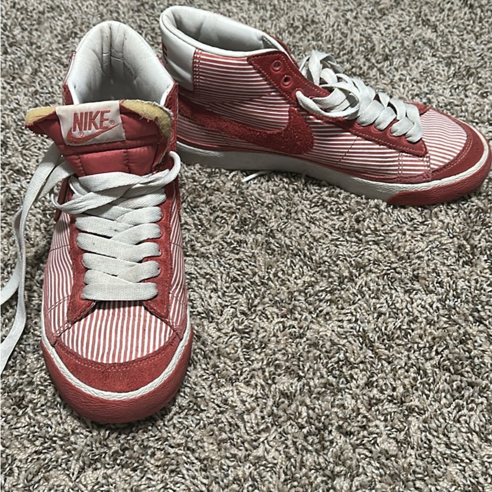 Vintage Nike Red and White Blazer Sneakers